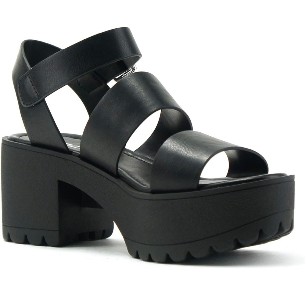 Soda Women Open Toe Block Heel Sandals with Adjustable Ankle Strap